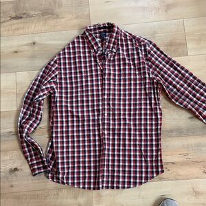 J. Crew Red and Black Plaid Men's Shirt